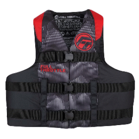 Full Throttle Adult Nylon Life Jacket - L/XL - Red/Black