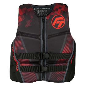 Full Throttle Men's Rapid-Dry Flex-Back Life Jacket - S - Black/Red