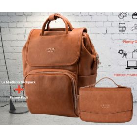 Large Capacity Multifunctional Shoulder PU Backpack (Option: Set1)