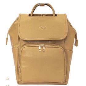 Large Capacity Multifunctional Shoulder PU Backpack (Option: Microfiber 35Beige)