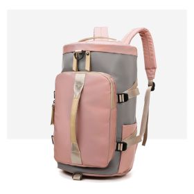 Waterproof Gym Fitness Bag Outdoor Travel Sport Excerise Fashion Casual Backpack (Option: Pink grey)