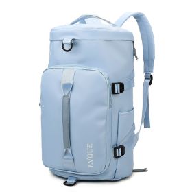 Waterproof Gym Fitness Bag Outdoor Travel Sport Excerise Fashion Casual Backpack (Option: Light Blue)