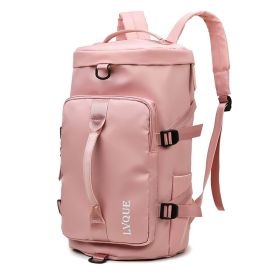 Waterproof Gym Fitness Bag Outdoor Travel Sport Excerise Fashion Casual Backpack (Option: Light pink)