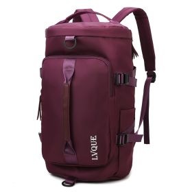 Waterproof Gym Fitness Bag Outdoor Travel Sport Excerise Fashion Casual Backpack (Option: Wine Red)