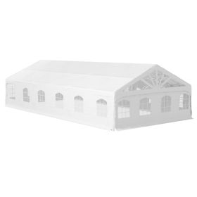 Heavy Duty Party Tent, 19.5' x 39' Large Sun Shade Canopy Tent for Parties, Wedding, Events, BBQ Grill, White (Option: White-2055x300x225 mm)