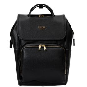 Large Capacity Multifunctional Shoulder PU Backpack (Option: Microfiber 1black)